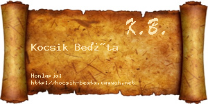 Kocsik Beáta névjegykártya